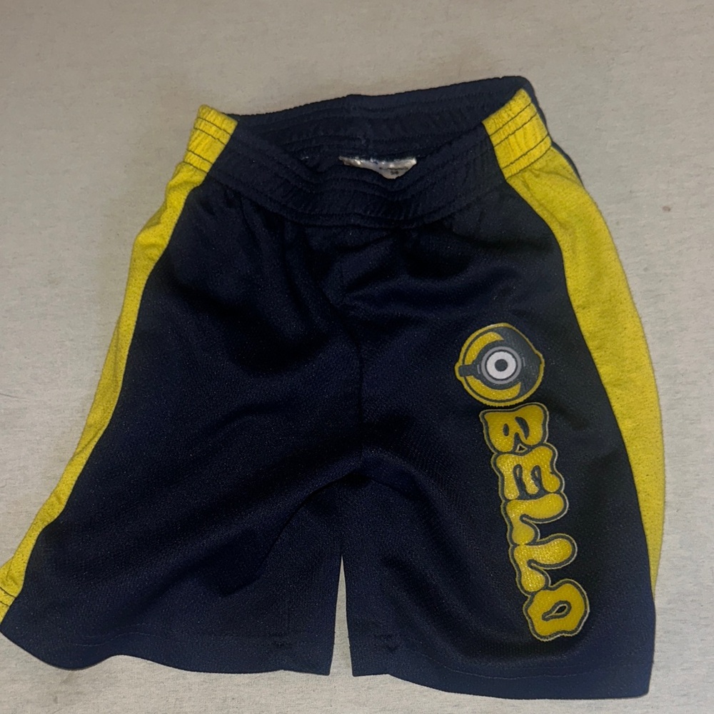 Kids Size 5/6 Minions Navy and Yellow Shorts.